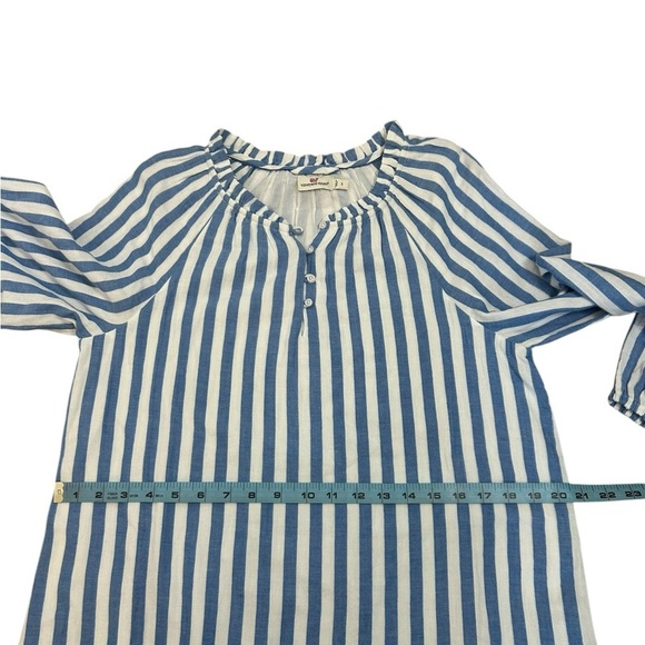 Vineyard Vines Blue White Striped Double Gauze Nautical Dress 100% Cotton Small - Picture 9 of 10